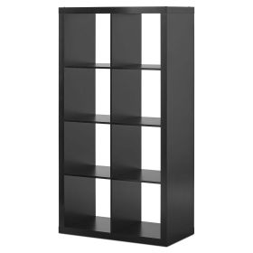 8-Cube Storage Organizer, White Texture (Color: Solid Black)
