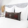 Moroccan Handwoven Cactus Silk Lumbar Pillow 14 x 36 Embroidered cushion