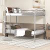 Twin Over Twin Metal Bunk Bed; Divided into Two Beds