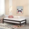 Solid Platform Bed Twin Size;  2 Twin Wood Bed Guest Bed Stackable Bed