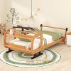 Twin Size Plane Shaped Platform Bed with Rotatable Propeller and Shelves