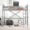 Twin Size Metal Loft Bed;  No Box Spring Needed