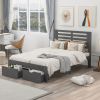 Full Size Platform Bed with Drawers