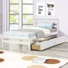 Betterhood Twin Platform Bed Frame with 2 Storage Drawers;  Wood Twin Bed Frames for Kids Toddler Girls Boys;  10 Slats Support;  No Box Spring Needed