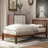 Wood Platform Bed with Headboard/Wood Slat Support,Twin