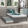 Twin size Platform Bed Wood Bed Frame with Trundle