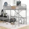 Twin Size Metal Loft Bed;  No Box Spring Needed