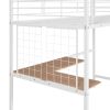 Twin Metal Loft Bed with Desk and Metal Grid