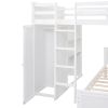 Full size Loft Bed with a twin size Stand-alone bed, Shelves,Desk,and Wardrobe