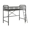 Twin Size Metal Loft Bed;  No Box Spring Needed