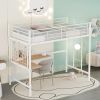 Twin Metal Loft Bed with Desk and Metal Grid