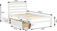Betterhood Twin Platform Bed Frame with 2 Storage Drawers;  Wood Twin Bed Frames for Kids Toddler Girls Boys;  10 Slats Support;  No Box Spring Needed