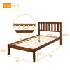 Wood Platform Bed with Headboard/Wood Slat Support,Twin