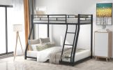 Metal Floor Bunk Bed, Twin over Full