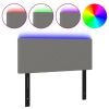 LED Headboard Dark Gray 39.4"x2"x30.7"/34.6" Fabric