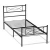 Twin Size Metal Platform Bed with Bowknot Headboards Easy Assembly (Mattress Not Included), Black