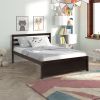 Full Size Wood Platform Bed Frame with Headboard