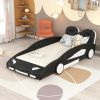 Twin Size Race Car-Shaped Platform Bed with Wheels