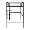 Twin Metal Bunk Bed with Desk;  Ladder and Guardrails;  Loft Bed for Bedroom