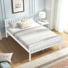Full Size Wood Platform Bed with Headboard