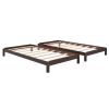 Solid Platform Bed Twin Size;  2 Twin Wood Bed Guest Bed Stackable Bed