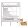 Full over Full Size Bunk Bed with staircase; the Down Bed can be Convertible to Seats and Table Set