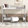 Twin Over Twin Metal Bunk Bed; Divided into Two Beds