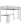 Twin Metal Bunk Bed with Desk;  Ladder and Guardrails;  Loft Bed for Bedroom