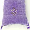 Moroccan Handwoven Cactus Silk Lumbar Pillow 14 x 36 Embroidered cushion