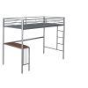 Twin Metal Bunk Bed with Desk;  Ladder and Guardrails;  Loft Bed for Bedroom