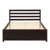 Full Size Wood Platform Bed Frame with Headboard