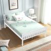 Full Size Wood Platform Bed with Headboard
