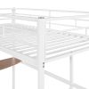 Twin Metal Bunk Bed with Desk;  Ladder and Guardrails;  Loft Bed for Bedroom