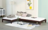 Solid Platform Bed Twin Size;  2 Twin Wood Bed Guest Bed Stackable Bed
