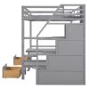 Full over Full Size Bunk Bed with staircase; the Down Bed can be Convertible to Seats and Table Set