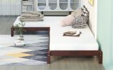 Solid Platform Bed Twin Size;  2 Twin Wood Bed Guest Bed Stackable Bed