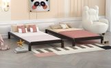 Solid Platform Bed Twin Size;  2 Twin Wood Bed Guest Bed Stackable Bed