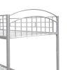 Twin Over Twin Metal Bunk Bed; Divided into Two Beds