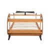 Twin Size Plane Shaped Platform Bed with Rotatable Propeller and Shelves