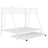Twin over Full Bed with Sturdy Steel Frame, Bunk Bed with Twin Size Trundle, Two-Side Ladders
