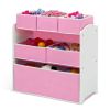 4 Piece Playroom Set - Includes Game Table with Dry Erase Surface and 6 Box Toy Storage Box with Reusable Vinyl Stickers