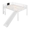 Full size Loft Bed Wood Bed with Slide;  Stair and Chalkboard