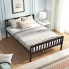 Full Size Wood Platform Bed with Headboard