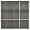 Book Cabinet Concrete Gray 38.6"x11.8"x38.6" Engineered Wood