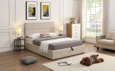 Upholstered Platform Bed with Underneath Storage; Full Size