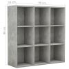 Book Cabinet Concrete Gray 38.6"x11.8"x38.6" Engineered Wood