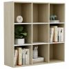 Book Cabinet White and Sonoma Oak 38.6"x11.8"x38.6" Engineered Wood