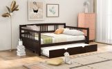 Full Size Daybed Wood Bed with Twin Size Trundle