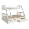 Solid Wood Twin Over Full Bunk Bed with Two Storage Drawers