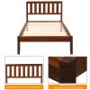 Wood Platform Bed with Headboard/Wood Slat Support,Twin